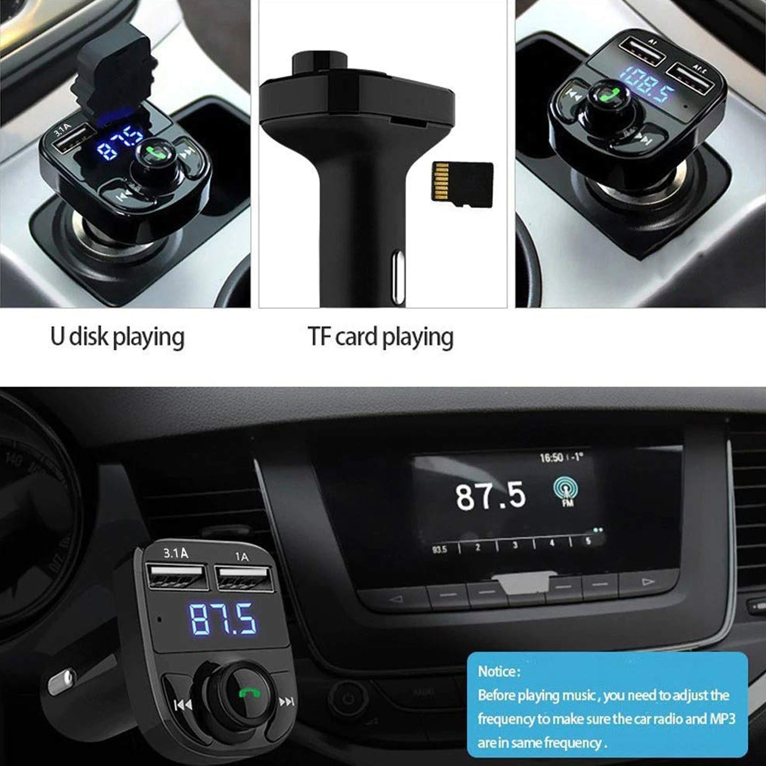 8533 CAR-X8 Bluetooth FM Transmitter Kit for Hands-Free Call Receiver / Music Player / Call Receiver / Fast Mobile Charger Ports for All Smartphones with 3.1A Quick Charge Dual USB Car Charger 8533 CAR-X8 Bluetooth FM Transmitter Kit for Hands-Free Call Receiver / Music Player / Call Receiver / Fast Mobile Charger Ports for All Smartphones with 3.1A Quick Charge Dual USB Car Charger